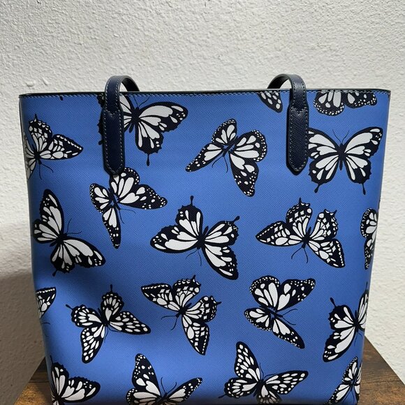 Kate Spade Butterfly Sky Leather Tote Bag - Picture 4 of 5